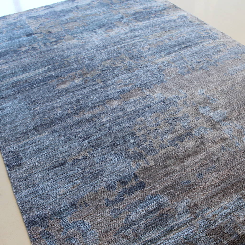 blue silk rug